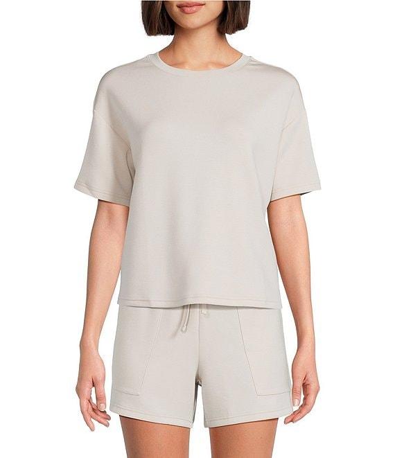 Half Moon by Modern Movement Short Sleeve Crew Neck Knit Coordinating Lounge Top Product Image