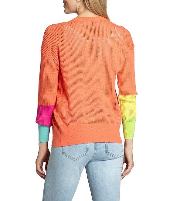 APNY Color Block Long Sleeve Open Front Cardigan Product Image