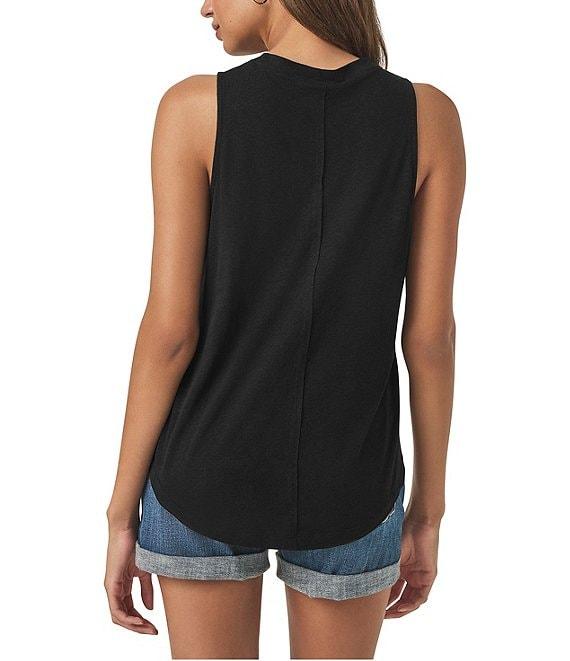 Splendid Cady Linen Blend Knit Crew Neck Sleeveless Tank Product Image