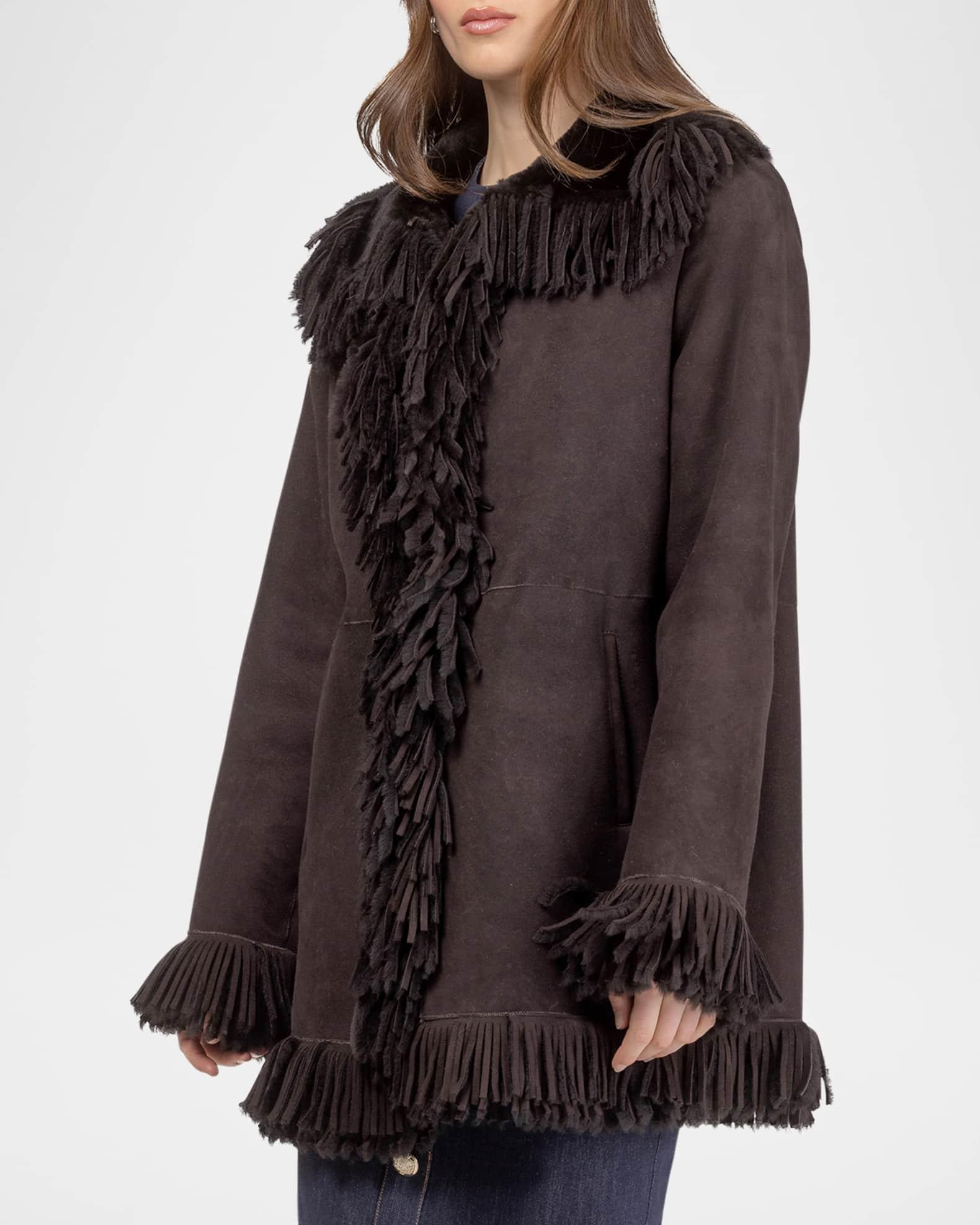 Merino Shearling Lamb Jacket With Fringes Product Image