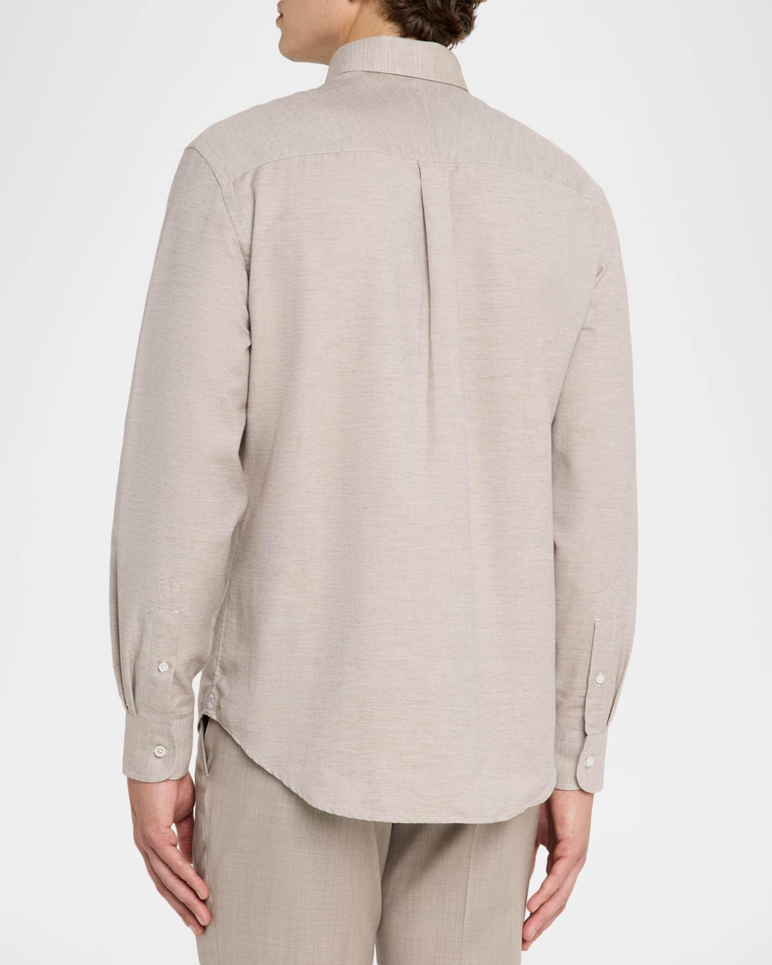 Men's Cotton and Cashmere Pocket Sport Shirt Product Image