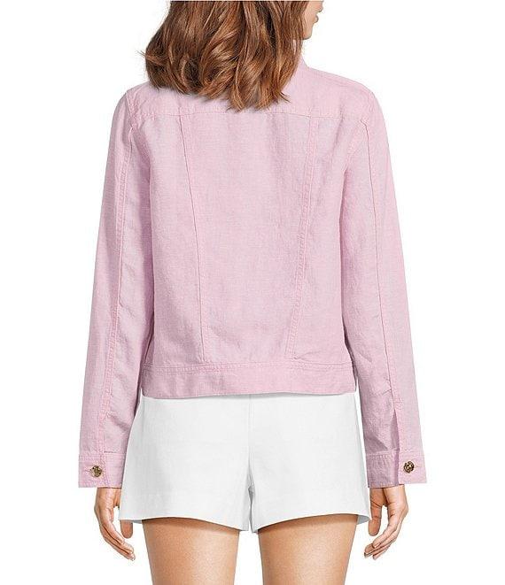 Lilly Pulitzer Seaspray Linen Point Collar Long Sleeve Jacket Product Image