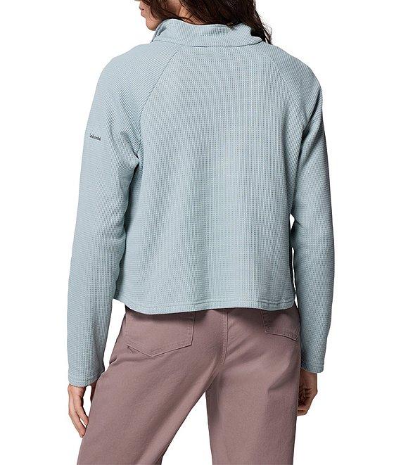 Columbia Holly Hideaway Waffle Knit Mock Neck Long Sleeves Snap Front Top Product Image