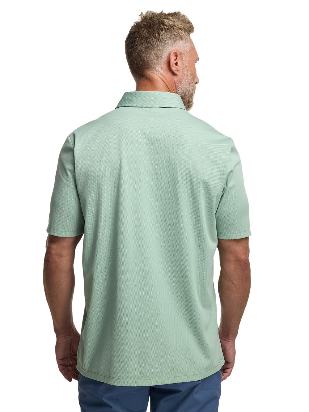 Cotton Blend Three Button Polo - Green Product Image