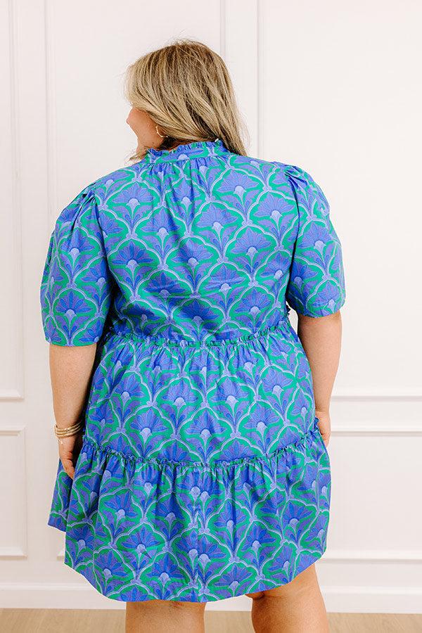 Charmed Feeling Floral Mini Dress in Periwinkle Curves Product Image