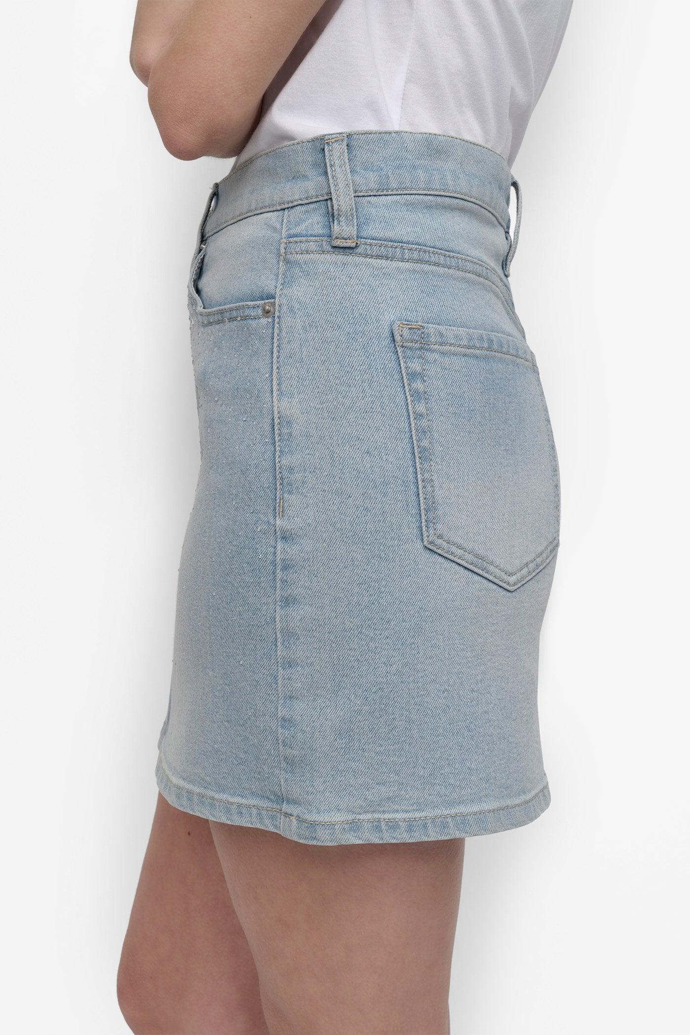 MINI SKIRT WITH RHINESTONE EMBELLISHMENT Product Image