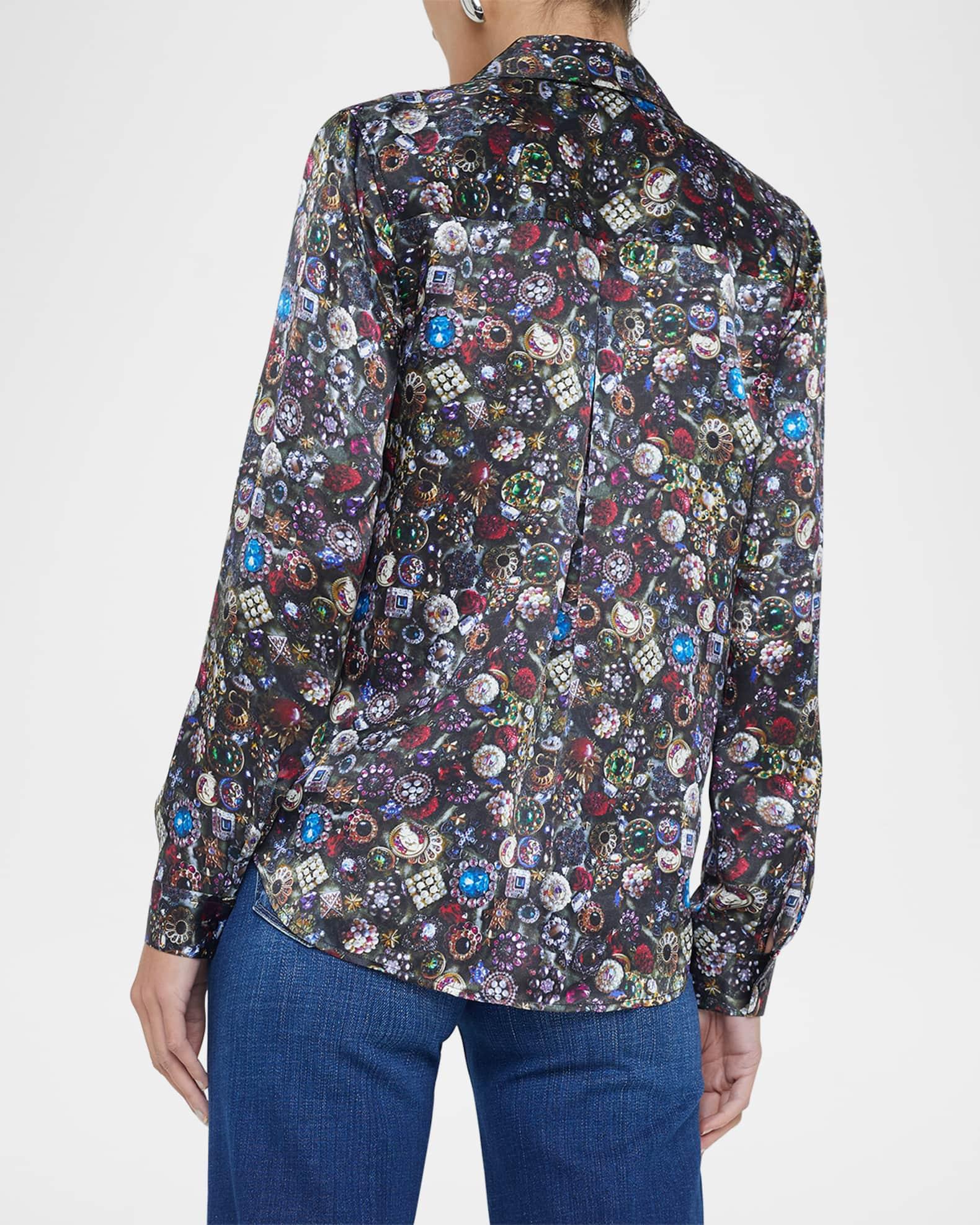 Tyler Multi Vintage Jewel Silk Blouse Product Image