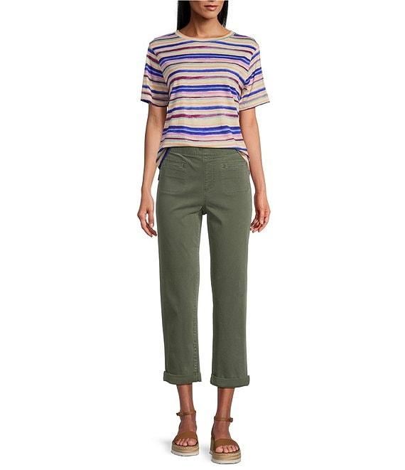 Westbound Coastal Stripe Short Sleeve Crew Neck Top Product Image