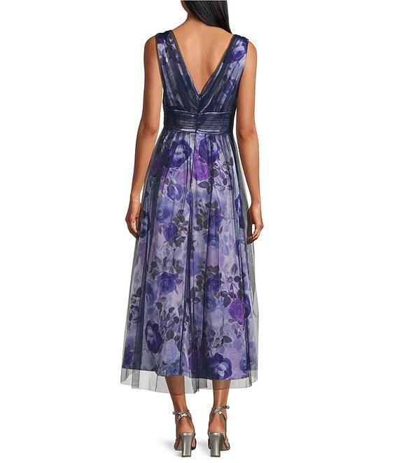 Livia Jolie by Le Bos V-Neck Sleeveless Mesh Overlay A-Line Gown Product Image