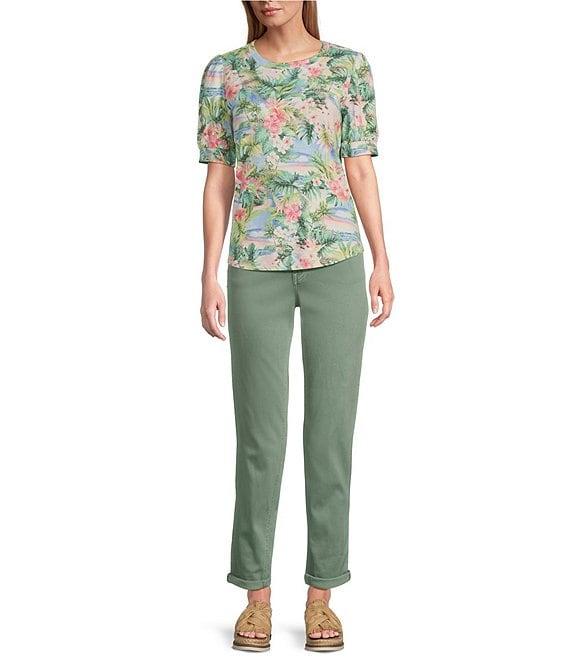 Tommy Bahama Leila Sunwashed Twill Mid Rise Ankle Length Boyfriend Jeans Product Image