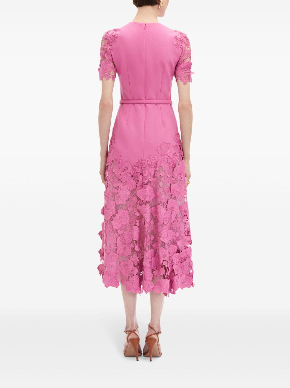 Orchid guipure lace-inset dress Product Image