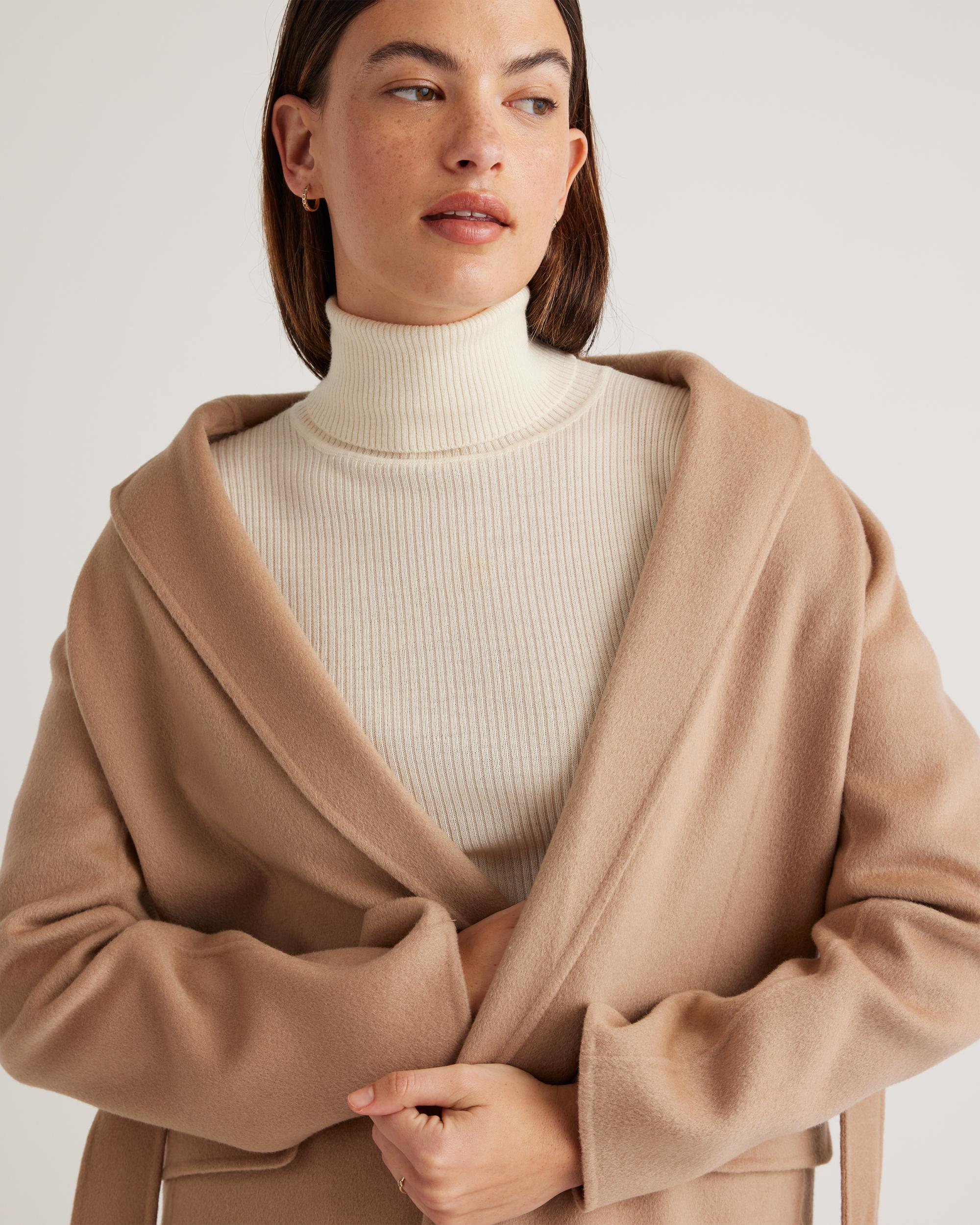 Quince | Women's 100% Mongolian Cashmere Double-Faced Wrap Coat Product Image