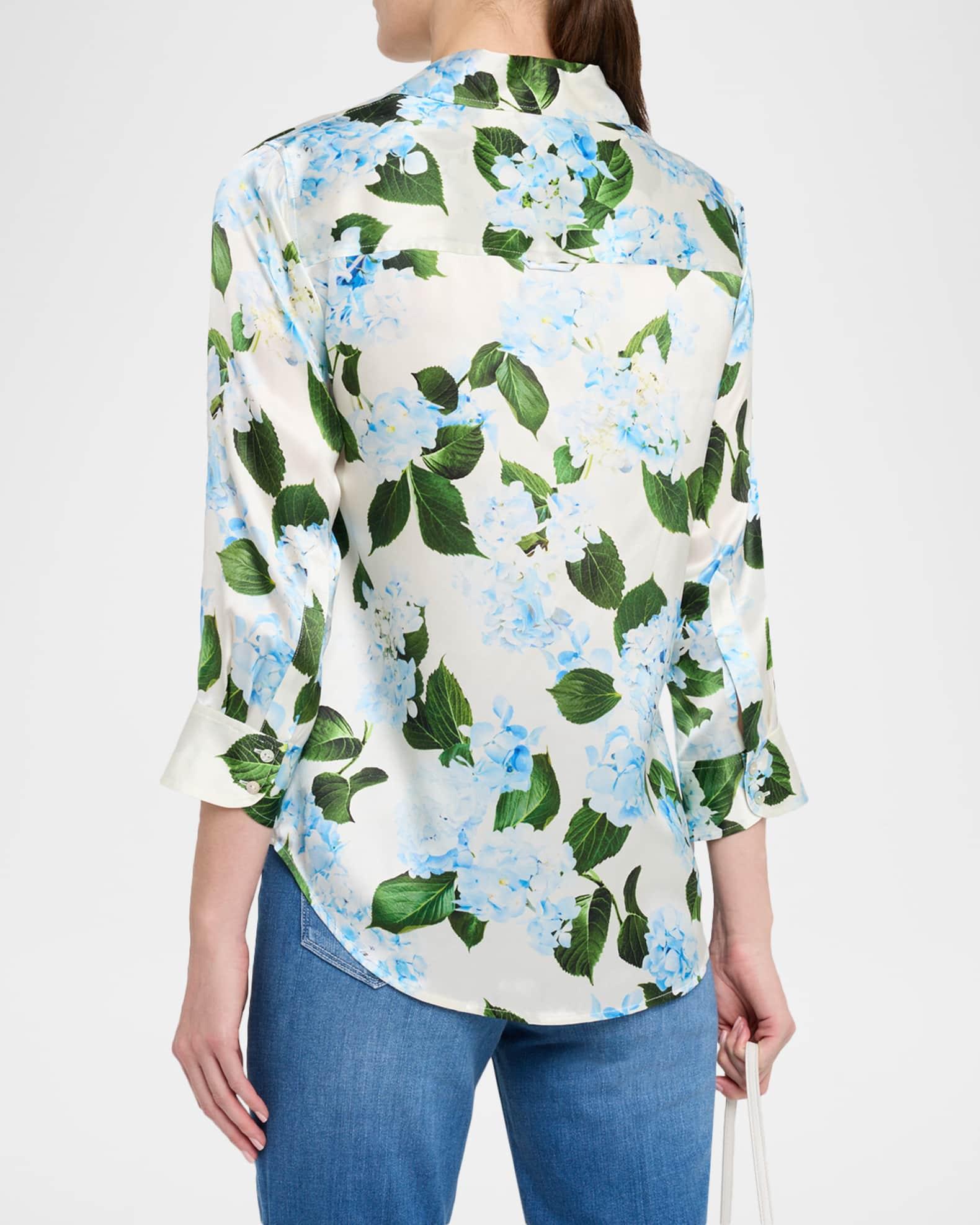 Dani Hydrangea Silk Blouse Product Image