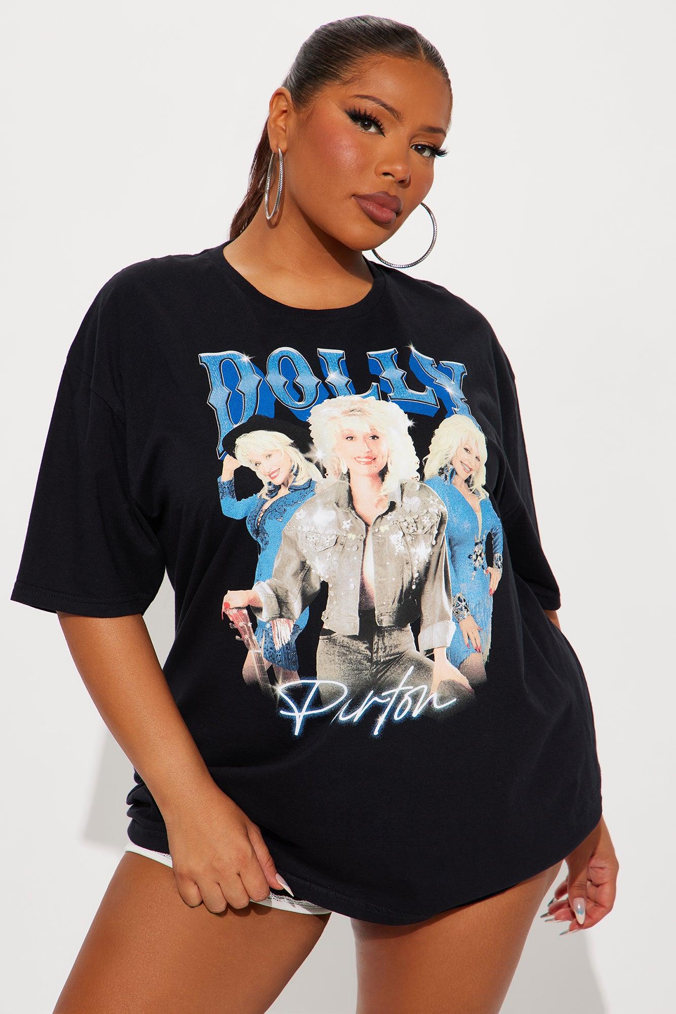 Dolly Retro Oversized Tee - Black Product Image