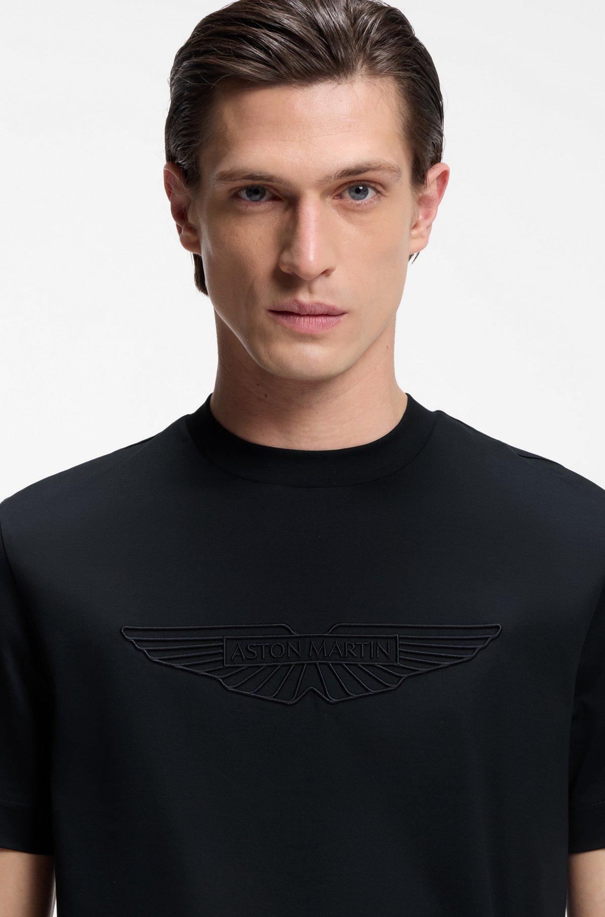 BOSS x ASTON MARTIN mercerized-cotton T-shirt with wing detail Product Image