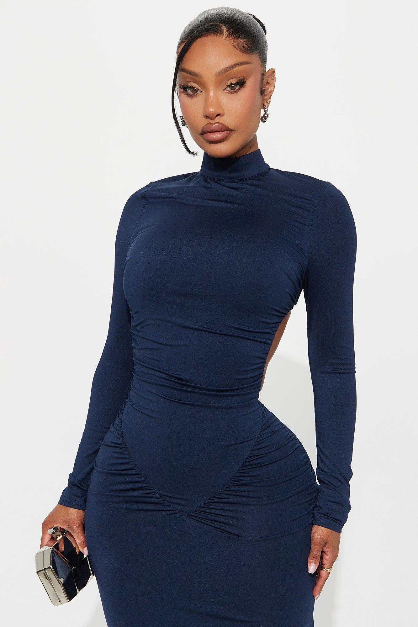 Erica Backless Ruched Gown - Teal Female Product Image