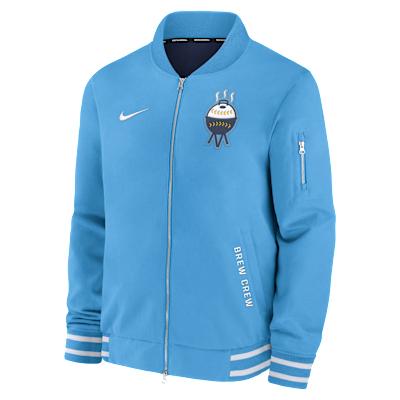 Milwaukee Brewers Authentic Collection City Connect Nike Men's MLB Full-Zip Bomber Jacket Product Image