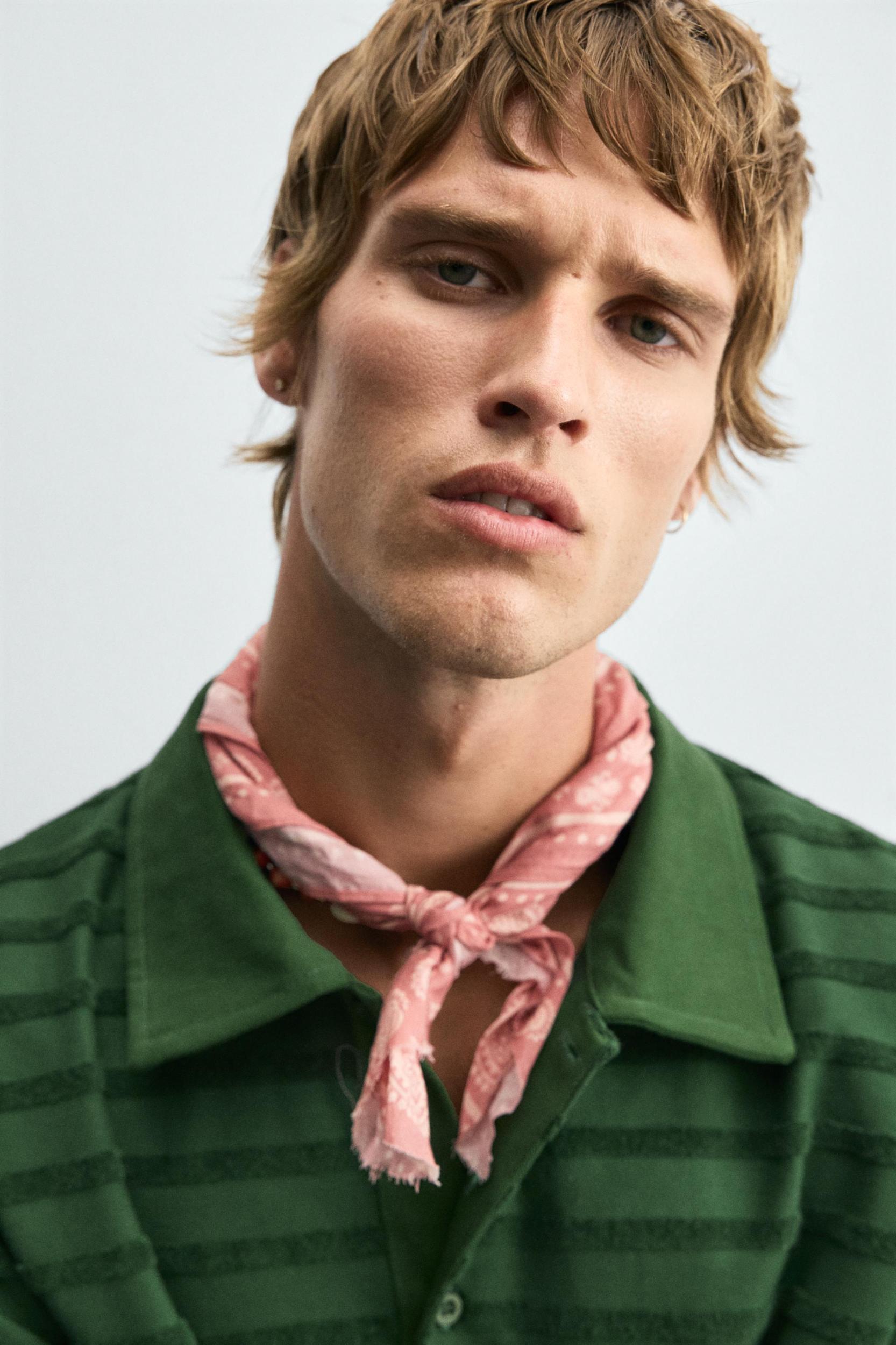 JACQUARD STRIPED TERRY POLO SHIRT Product Image