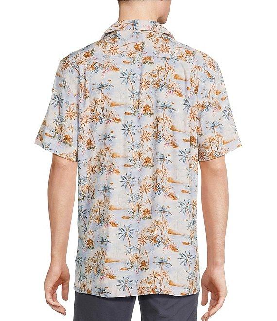 Cremieux Blue Label Island Landscape Print Short Sleeve Woven Camp Shirt Product Image