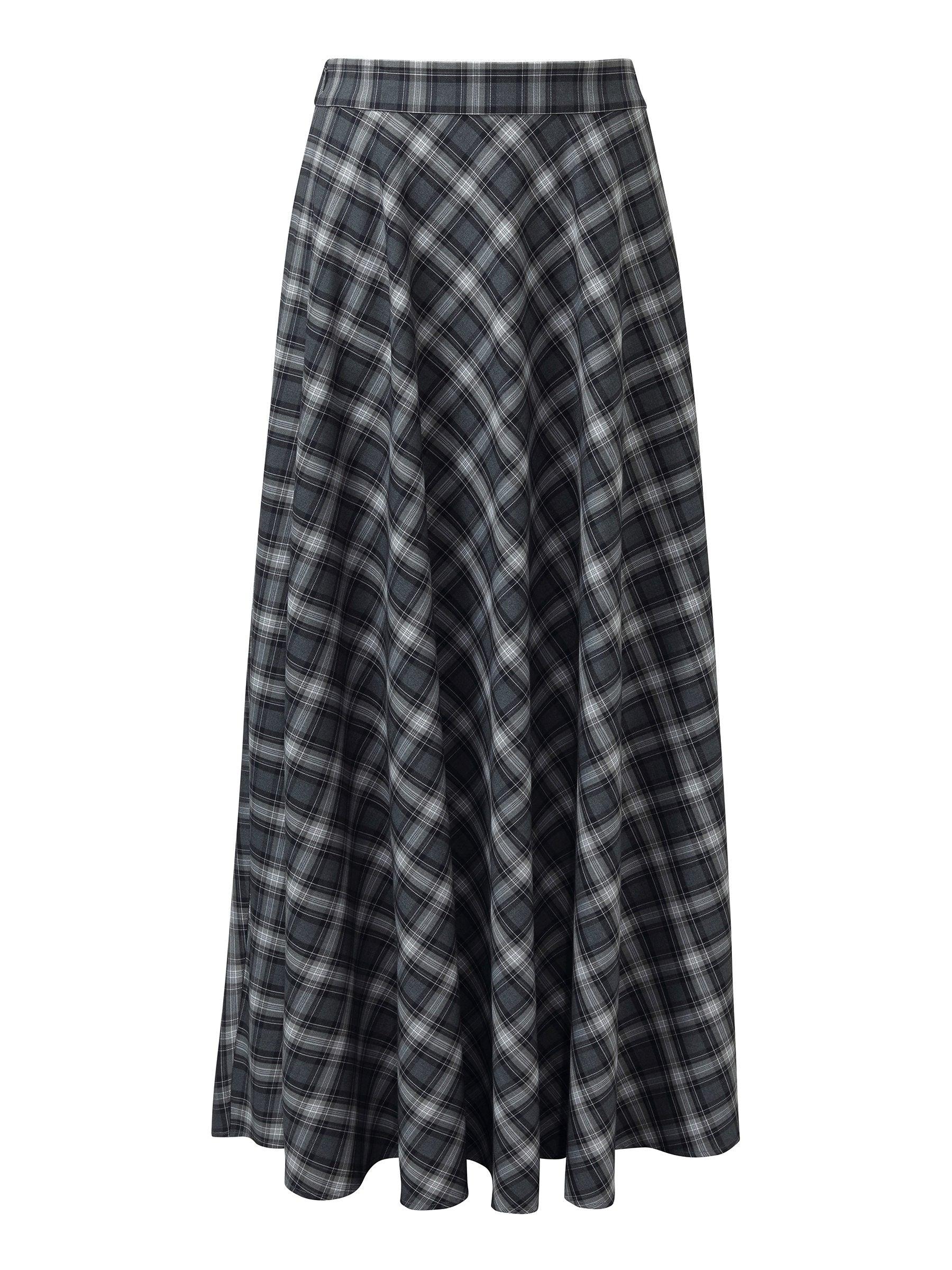 Plaid Women A-Line Skirt With Scrunchie Product Image