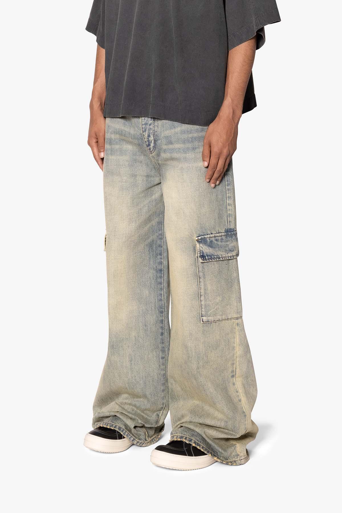 Void Baggy Cargo Denim - Medium Blue Product Image