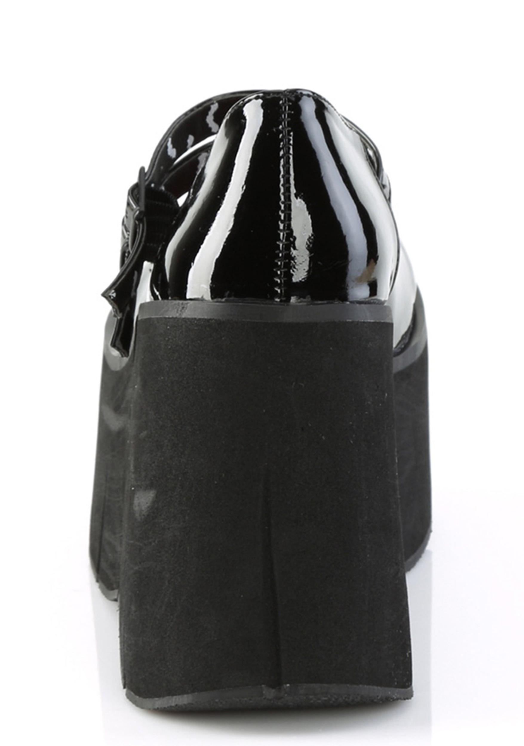 Demonia Kera 8 Patent Platform Mary Janes - Black Product Image