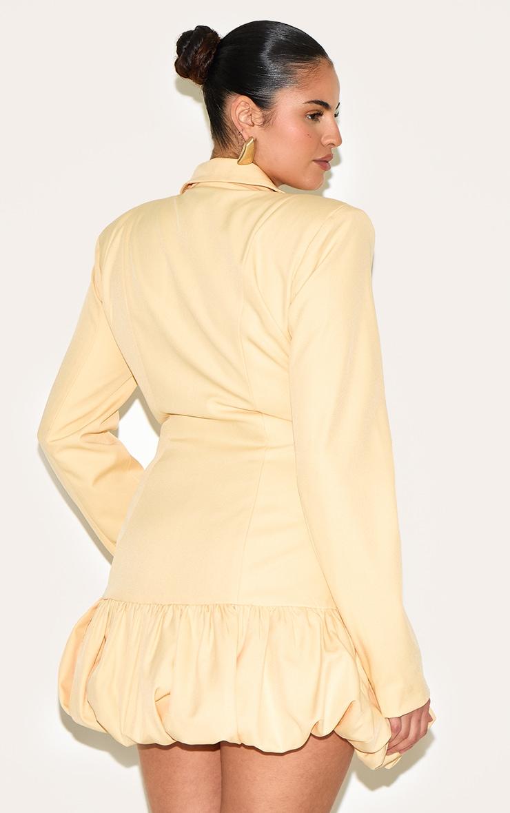 Plus Lemon Plunge Puff Hem Blazer Dress Product Image