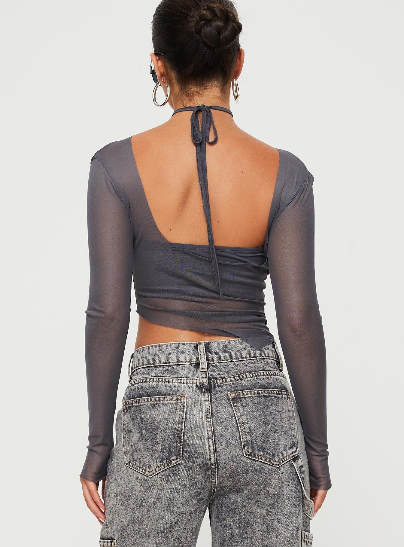 Marier Long Sleeve Top Slate Product Image