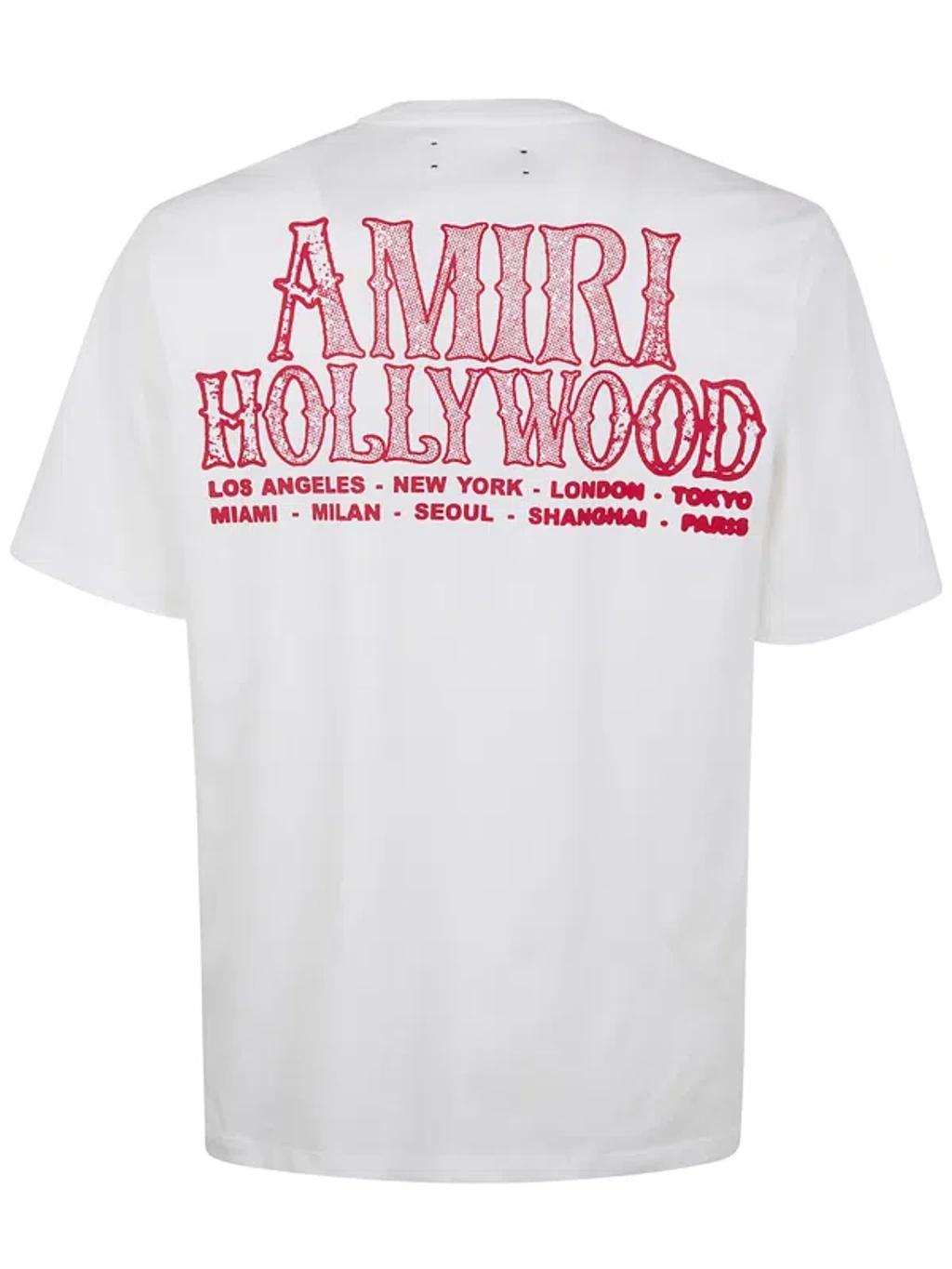 AMIRI Hollywood Oversize Logo Graphic T-shirt In White Product Image