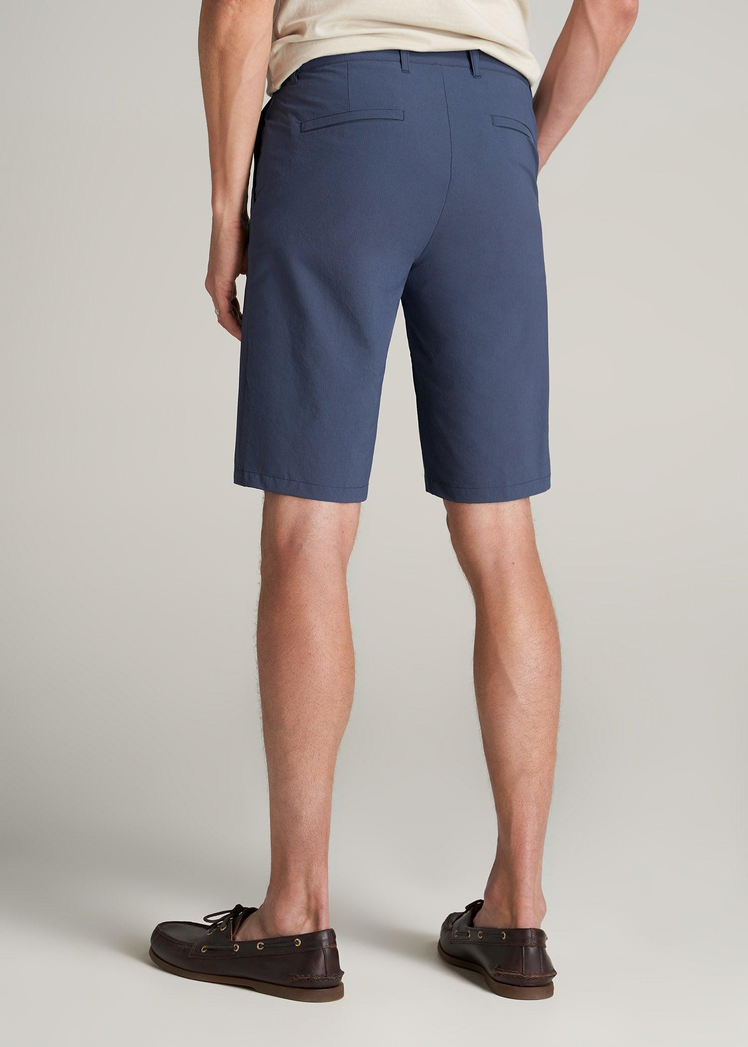 Premium Hybrid Shorts for Tall Men in Smoky Blue Product Image