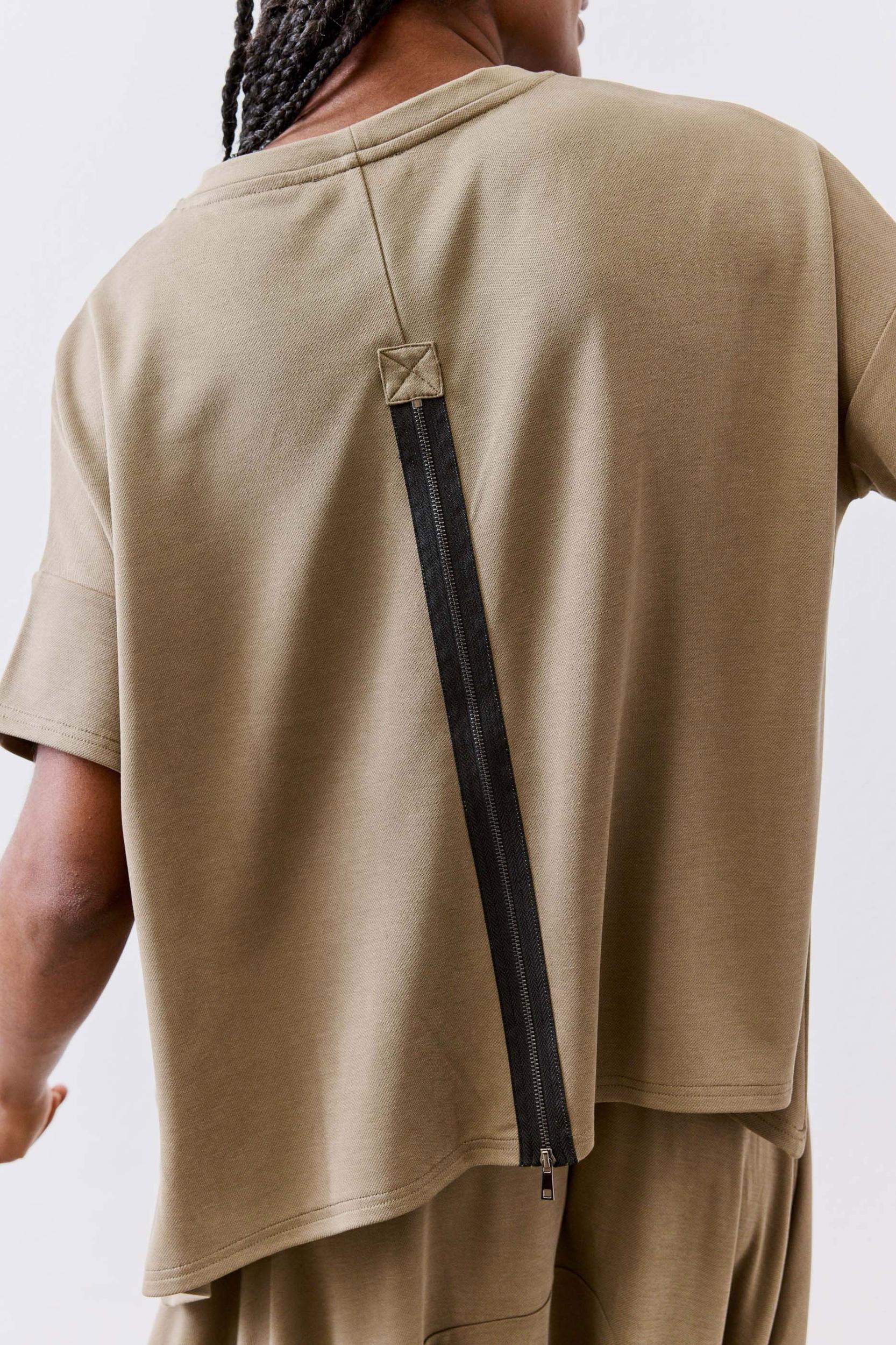 Ribbed Oversized Tee With Back Details Product Image