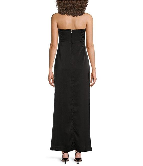 Lilly Pulitzer Carlynn Satin Bow Strapless Side Slit Maxi Dress Product Image