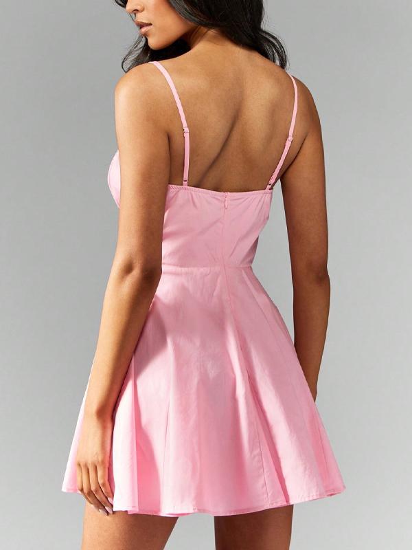 Sexy Fishbone Strappy Sundress Mini Dress Product Image