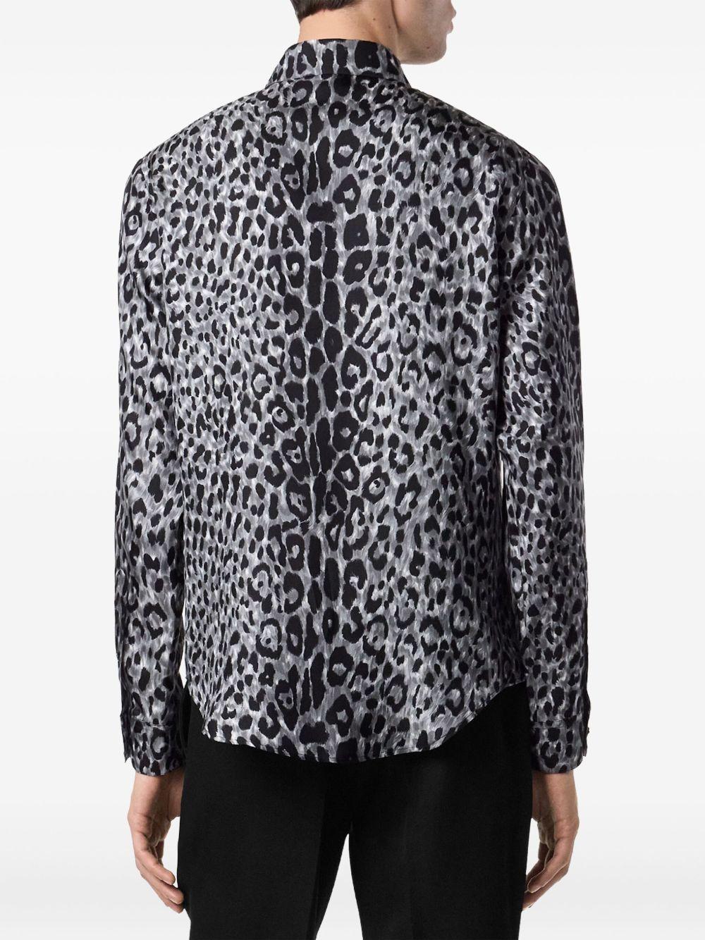 leopard-print silk shirt Product Image