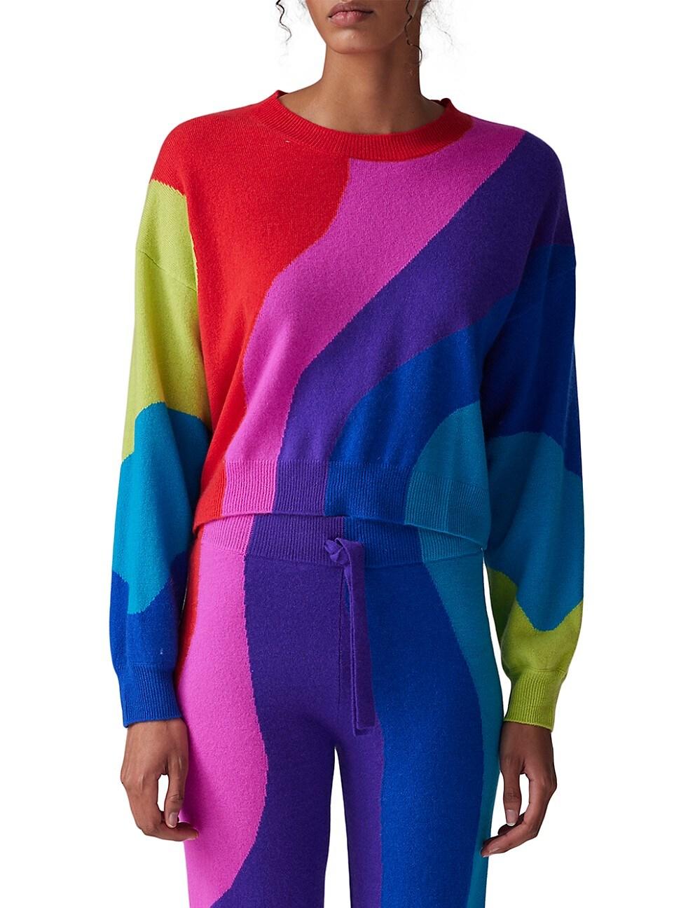 Womens Wave Stripe Cashmere Sweater Product Image