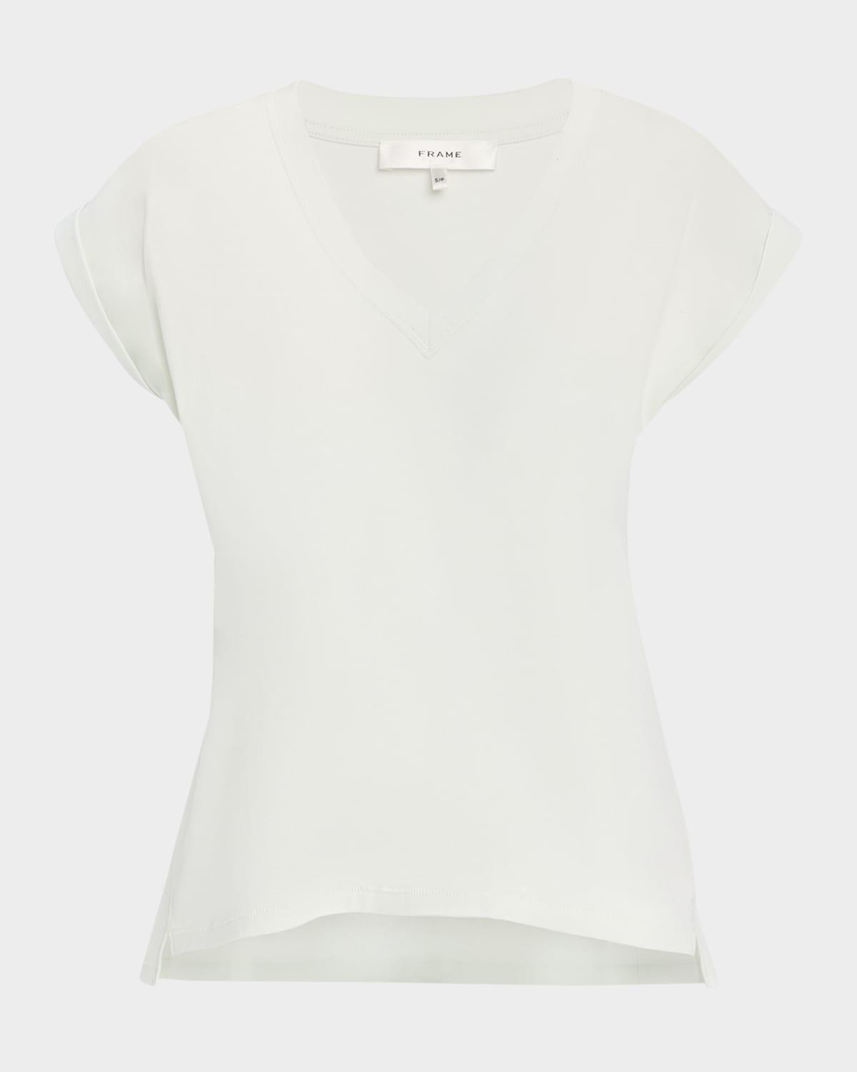Womens Cotton V-Neck T-Shirt Product Image