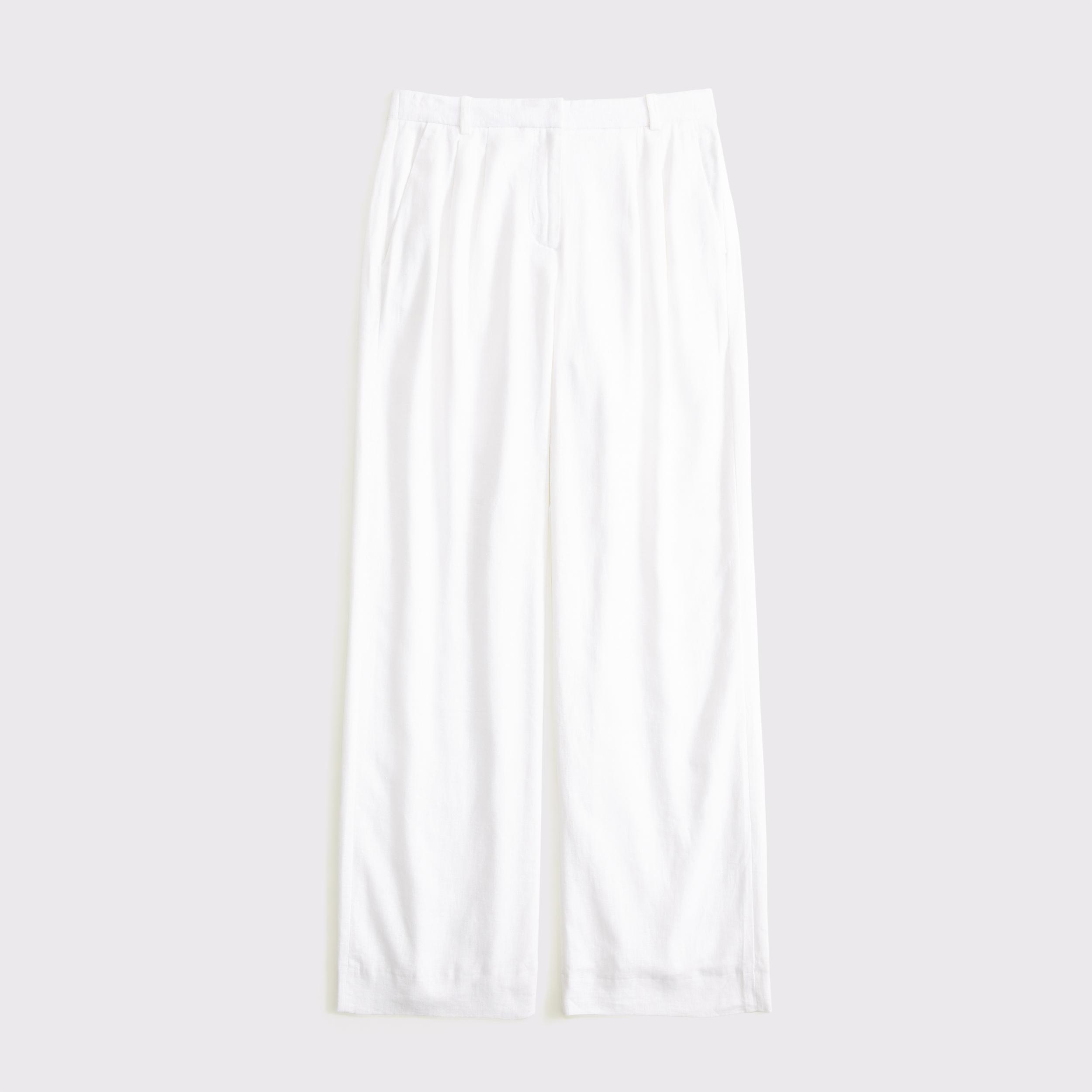 Curve Love A&F Sloane Low Rise Tailored Linen-Blend Pant Product Image