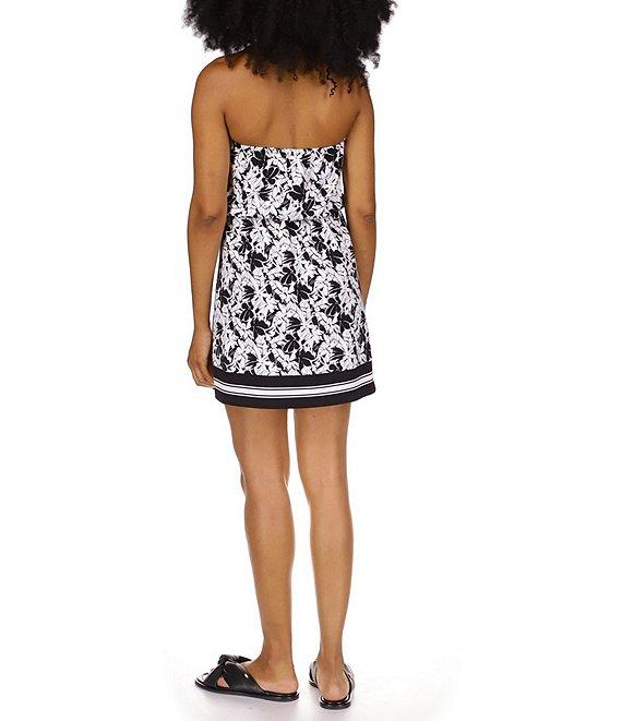 Michael Kors Printed Criss Cross Halter Neck Sleeveless Dress Product Image