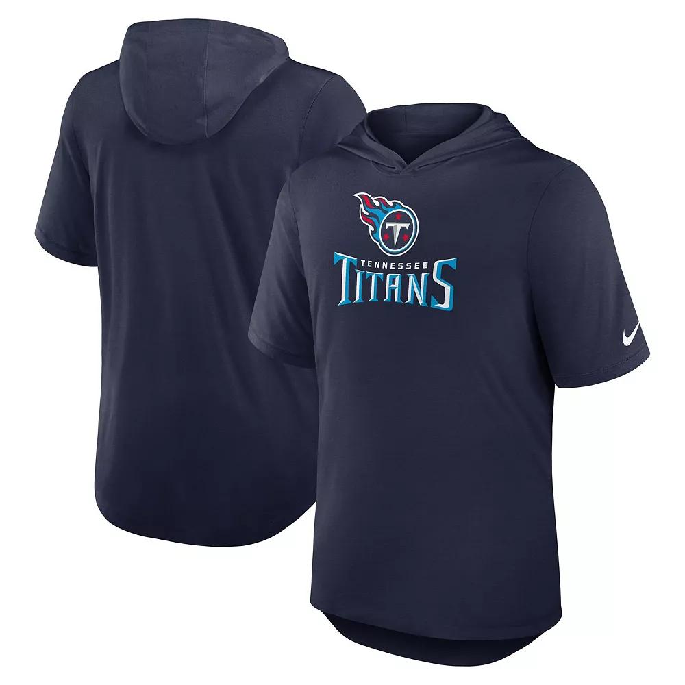Men's Nike Navy Tennessee Titans Lockup Tri-Blend Hoodie T-Shirt, Size: Small, Blue Product Image