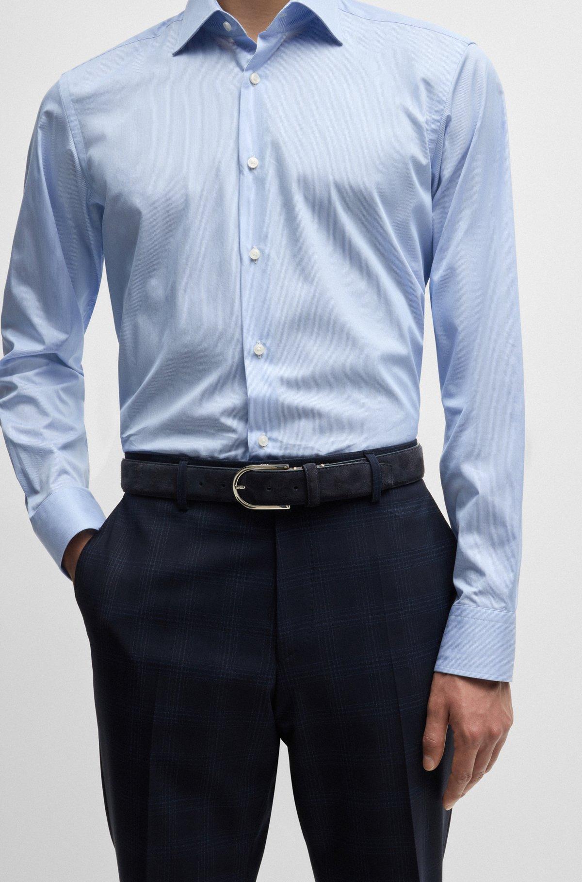 Italian-suede belt with rounded brass buckle Product Image