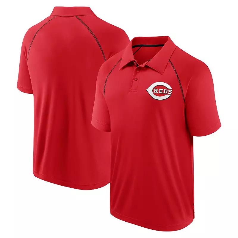 Men's Fanatics Red Cincinnati Reds Strong Alone Raglan Polo,  Product Image