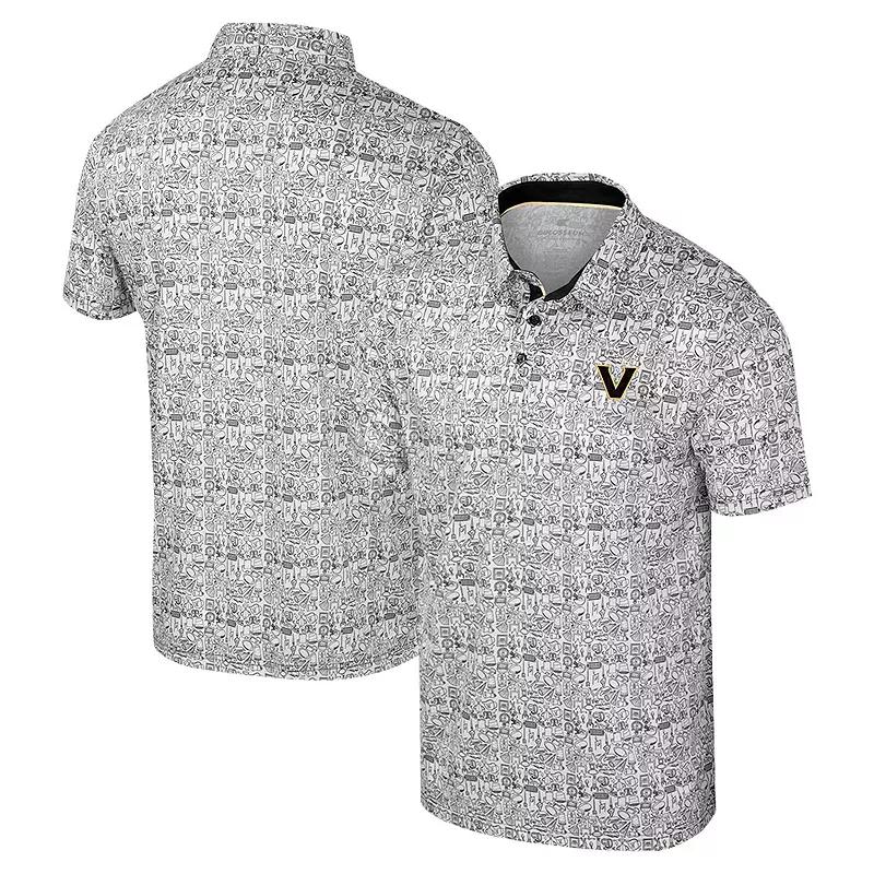 Men's Colosseum Black Vanderbilt Commodores It's Time! Allover Print Polo, Size: XXL Product Image