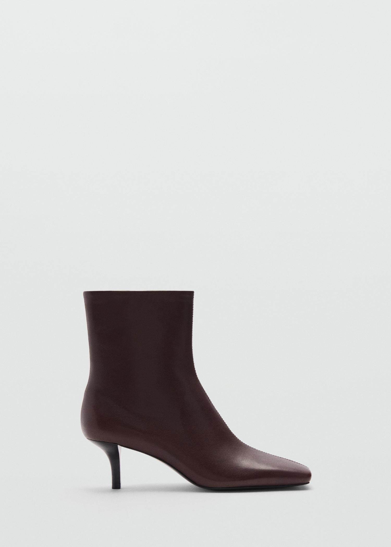 Squared toe leather ankle boots - Women | MANGO USA Product Image