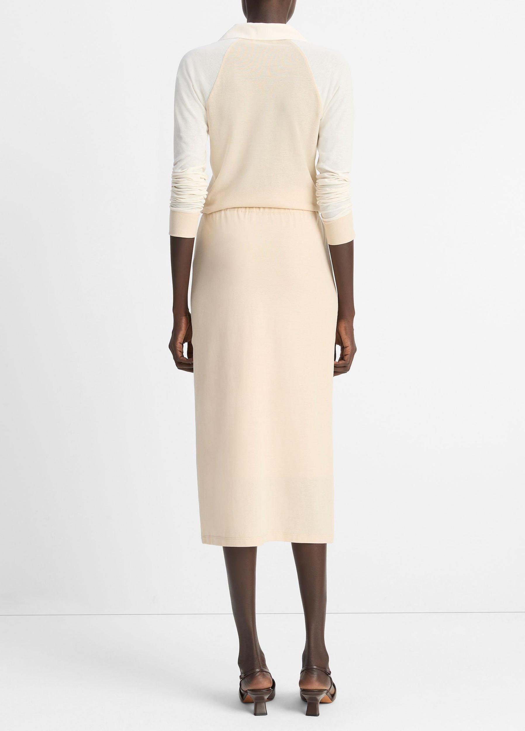Cotton Crepe Jersey Midi Skirt Product Image