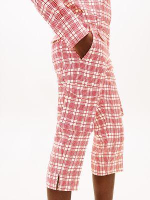Silk Blend Check Capri Cargo Pant Product Image