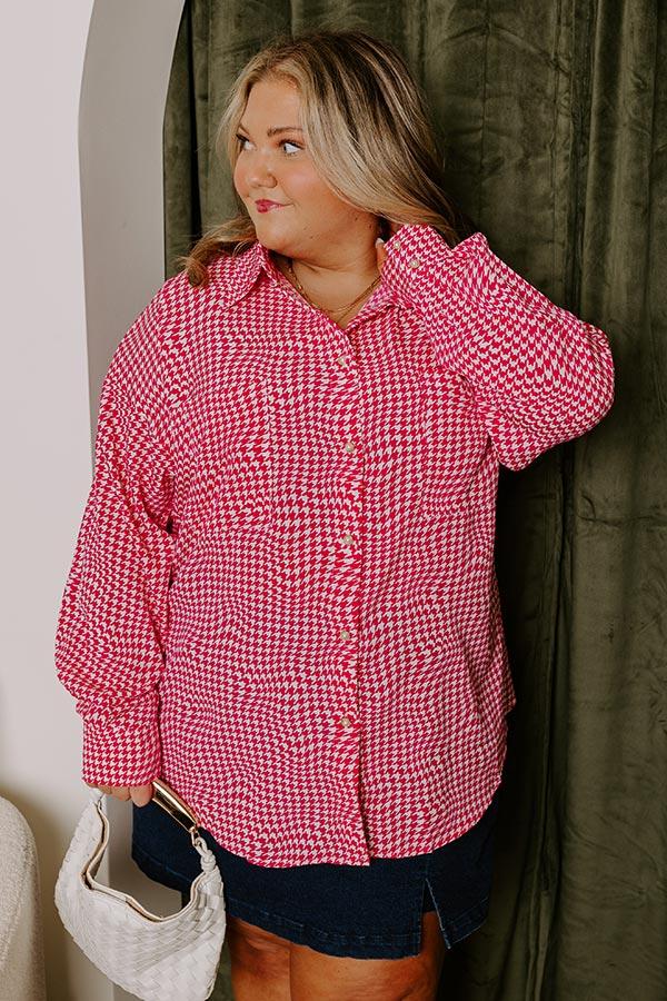 Take A Photo Houndstooth Top Curves Product Image