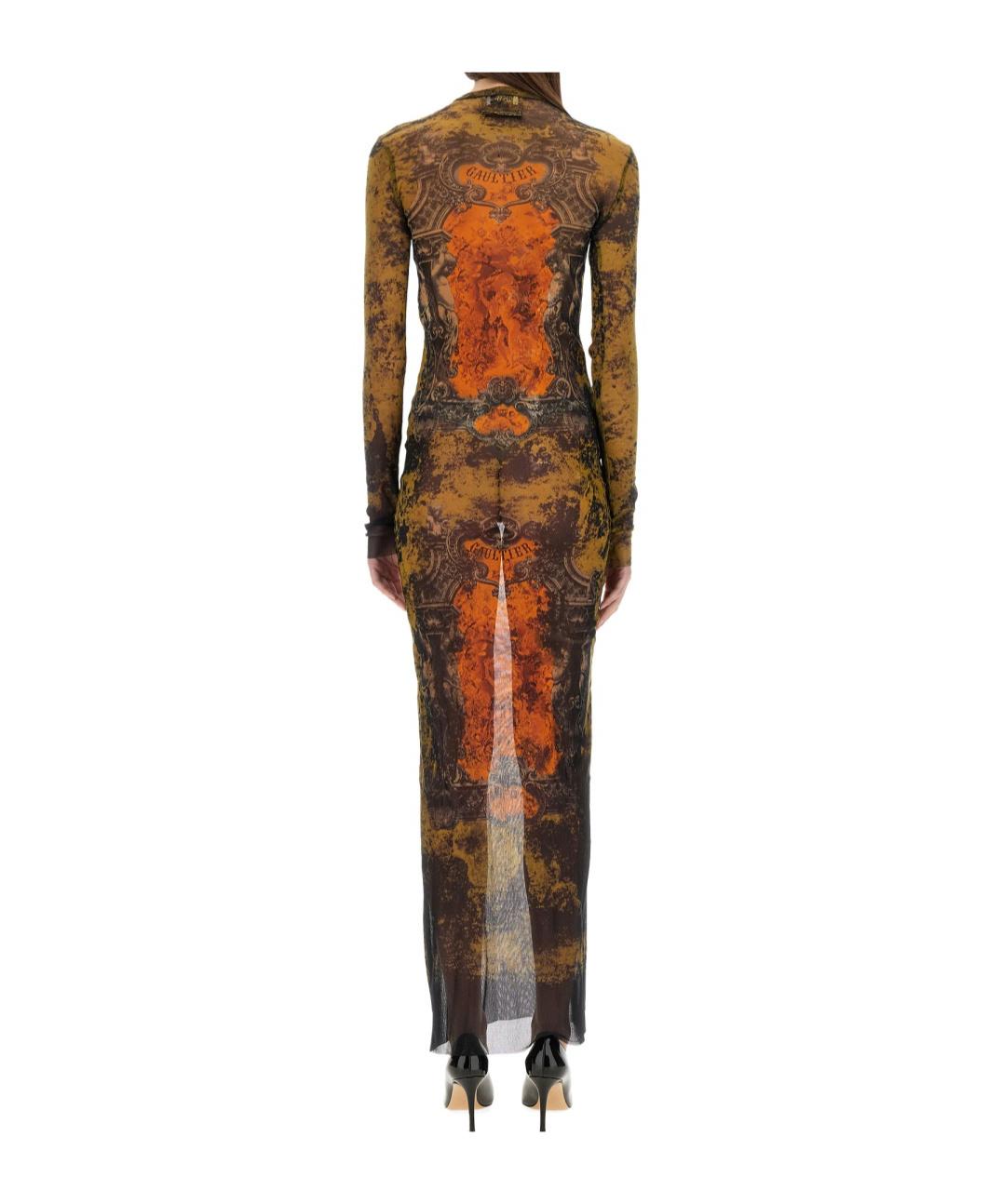 JEAN PAUL GAULTIER Graphic Print Full-length Dress With Long Sleeves In Black Product Image