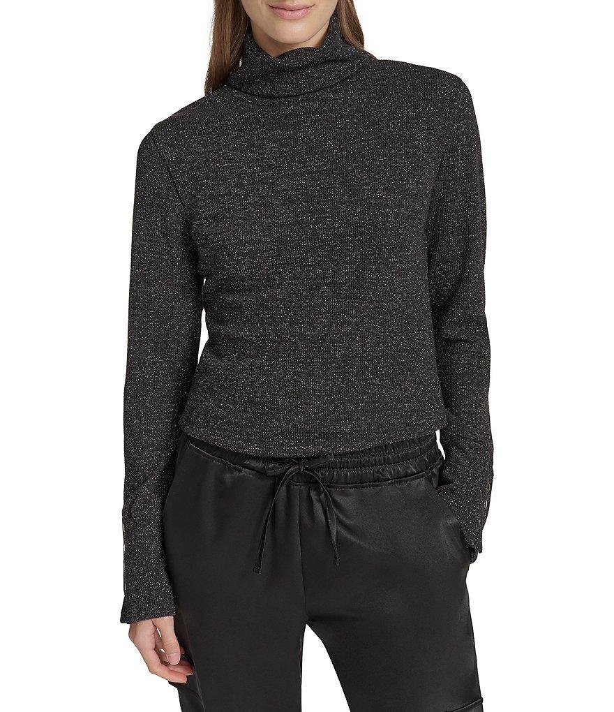 Andrew Marc Sport Knit Turtleneck Sweater with Faux Snaps Product Image