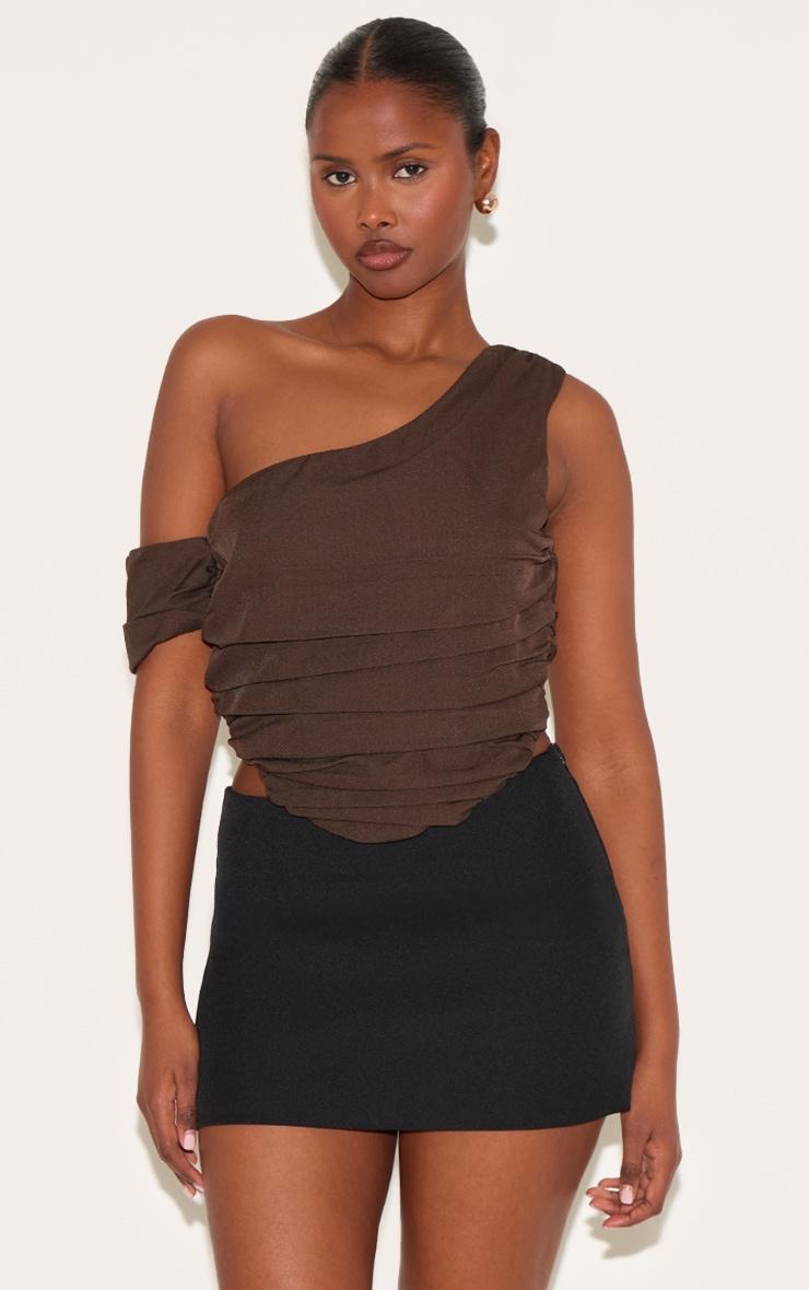 Chocolate Woven Drape Corset Product Image