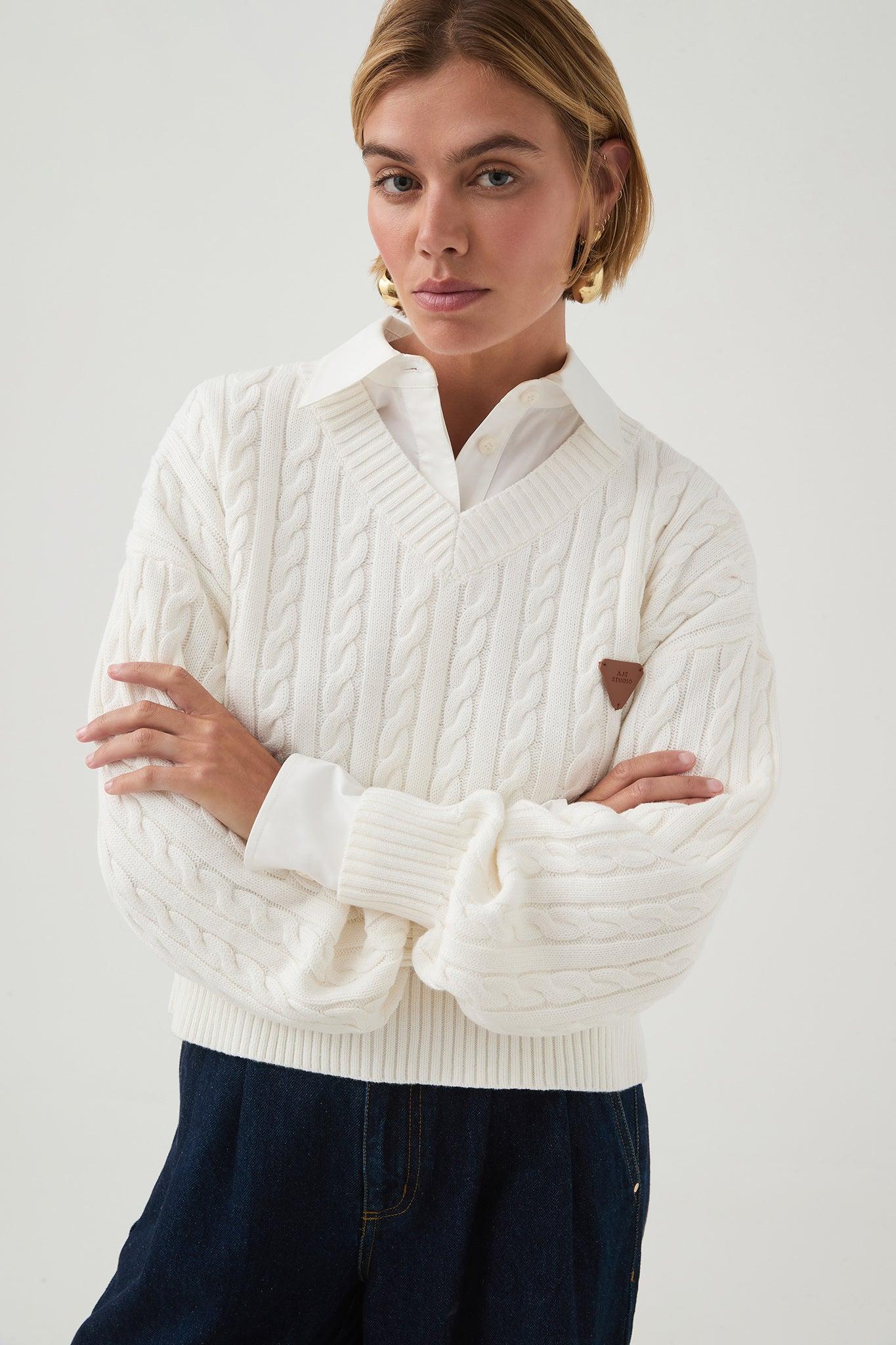 Naia Cropped Cable Knit Product Image